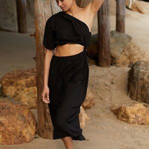 NEW Stateside One-Shoulder Twist Maxi Dress in Black